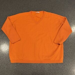 Kettlewell Orange Vneck Merino Wool Orange Sweater XL